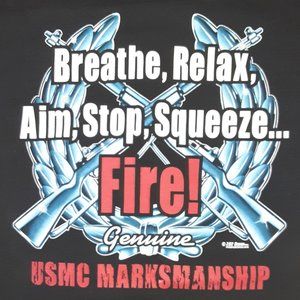 USMC Marksmanship; Quality Firepower; Marine T-Shirt; 7.62; Vintage 2000